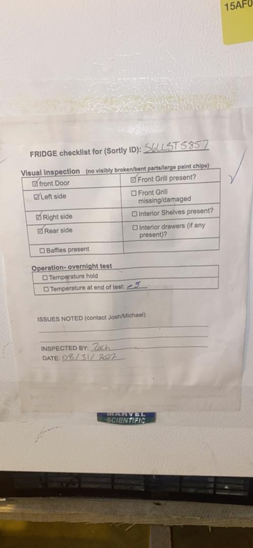 Under Counter Lab Freezer Marvel 15AF0001 Tested-5(S6LLST5857)
