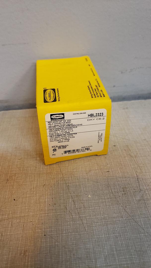 Lot of 6 Hubbell HBL2323, Twist-Lock Female Connector Body, 20A 250V, 2-Pole 3-Wire(S6LLST8953)