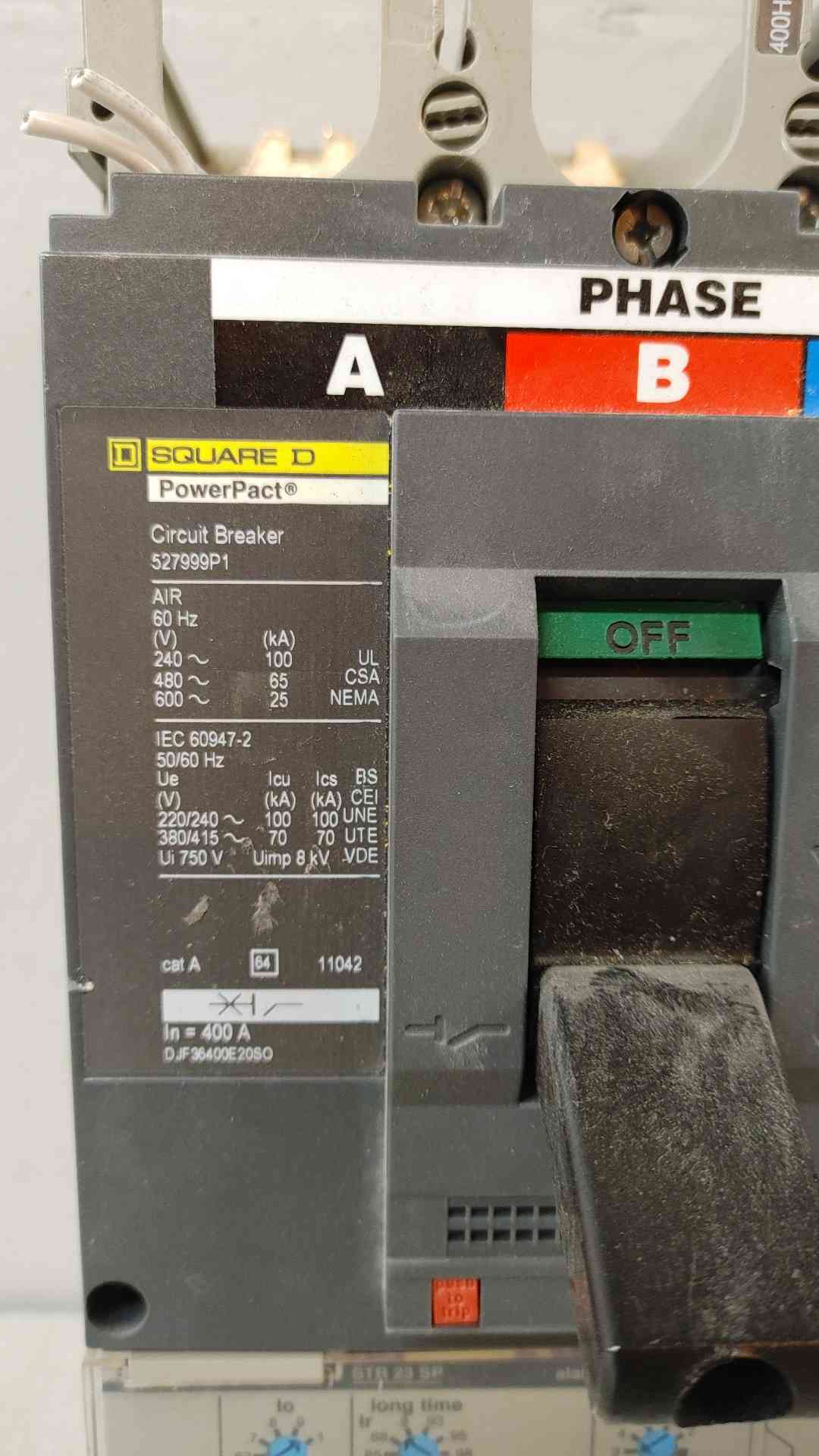 Square D PowerPact 400A 3 Pole Circuit Breaker 25KA 600V 527999P1(104738)