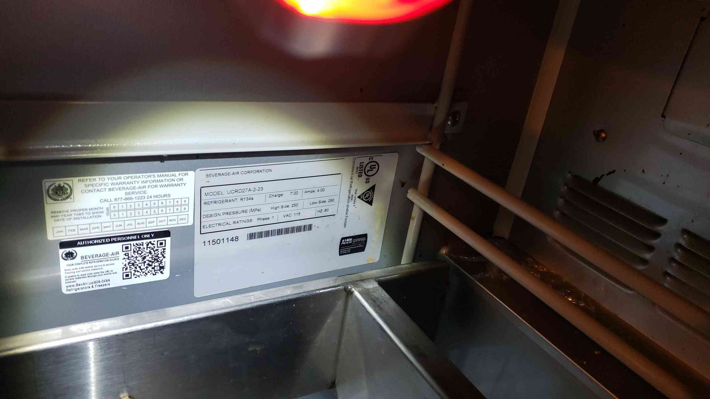 Beverage-Air Stainless Steel Rolling Cooler UCRD27A-2-23 (SKU: 106625)