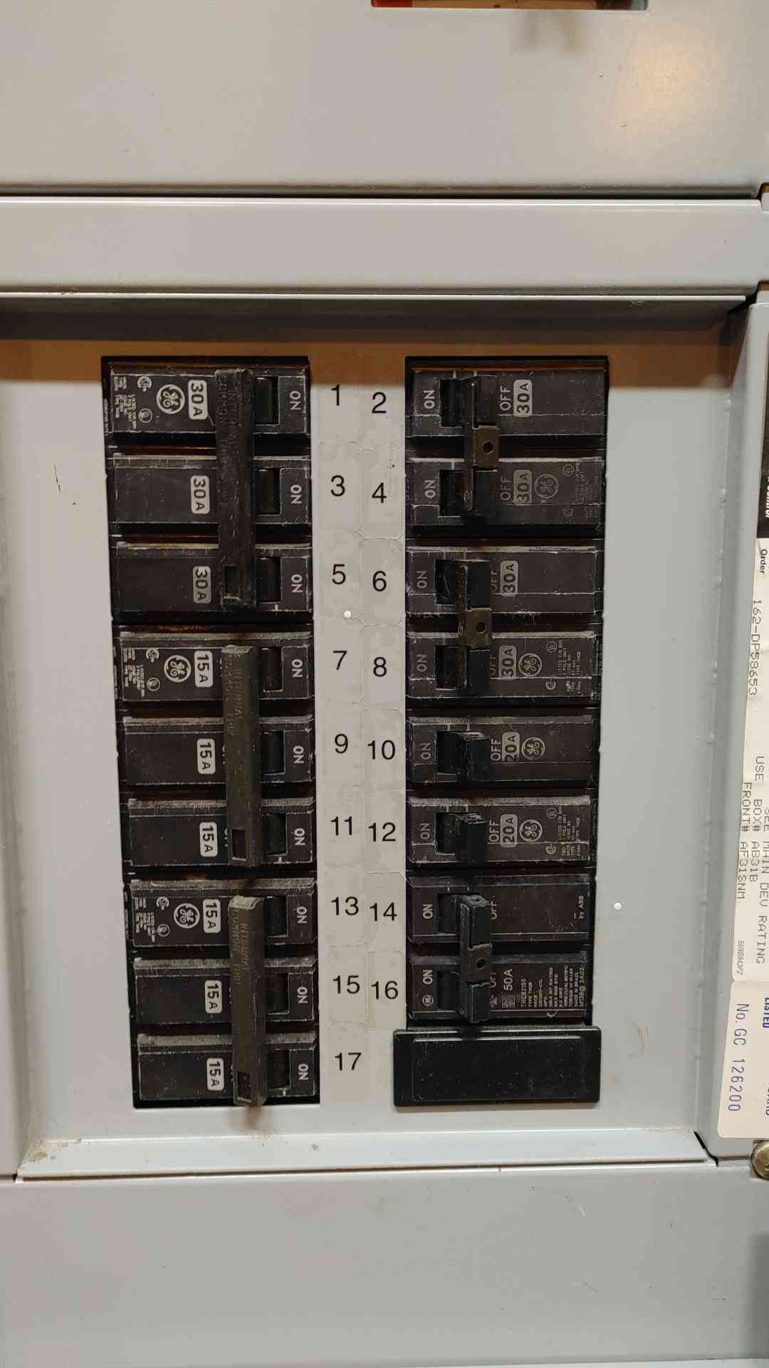 GE Spectra RMS Panelboard 225A 208/120V 3PH AQF3181FTX A Series