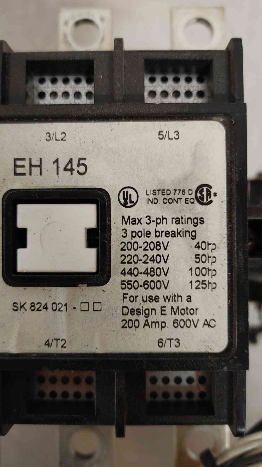 ABB 225A 2 Pole Circuit Breaker 600V EH145