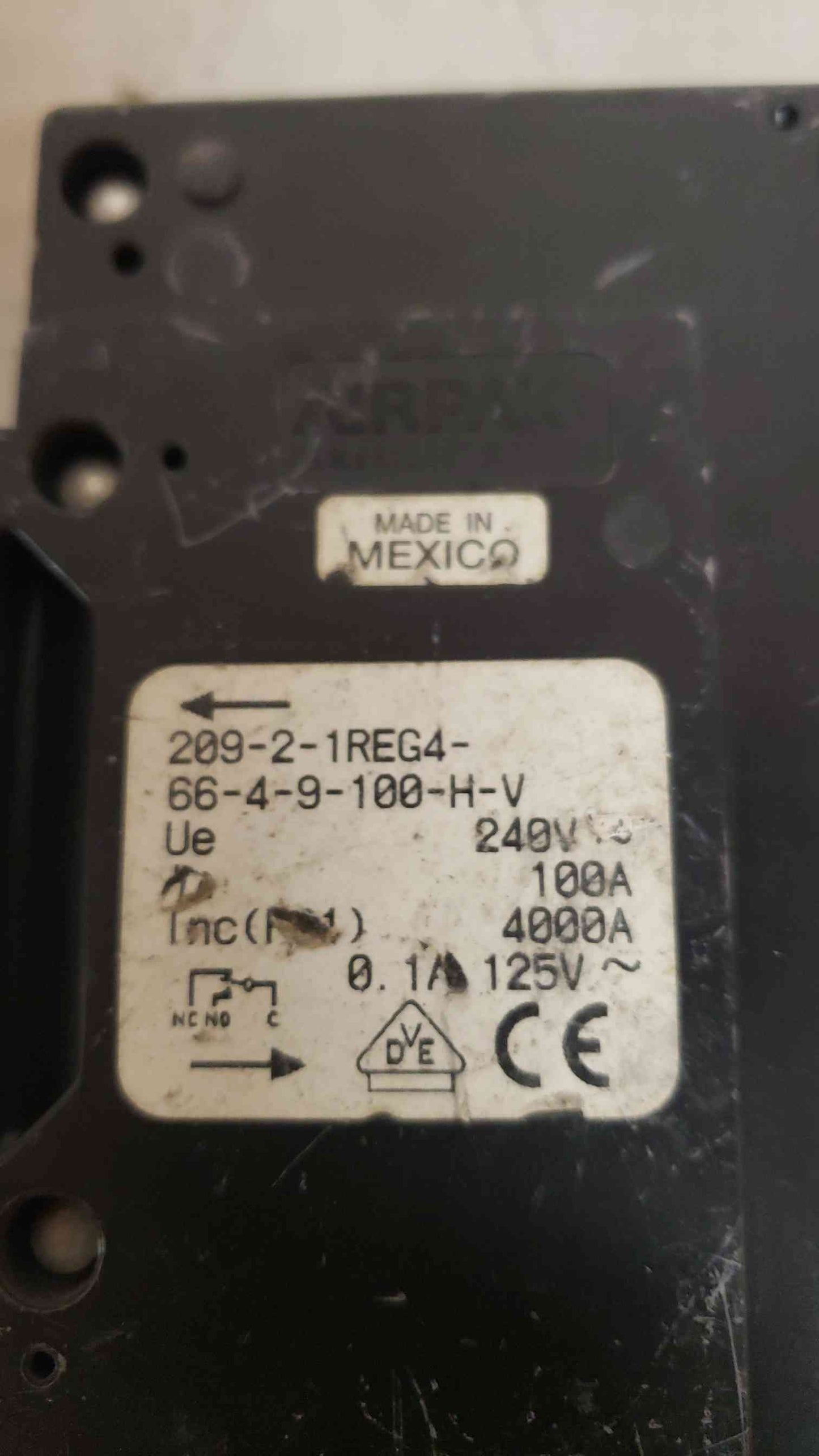 Airpax 100A 2 Pole Breaker (SKU: 107182)
