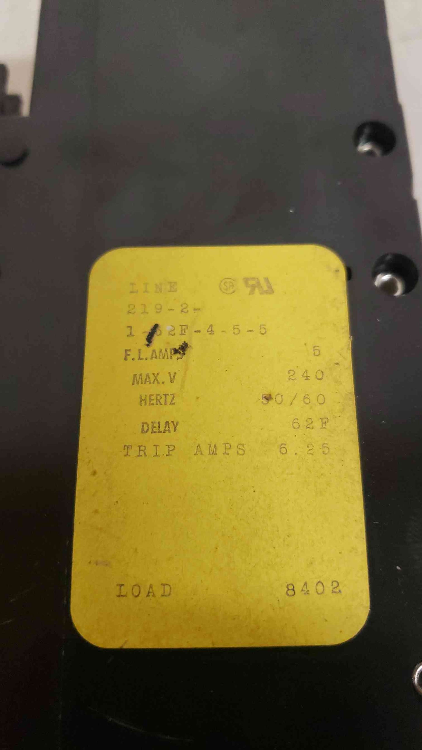 Airpax 5A 2 Pole Breaker (SKU: 107187)