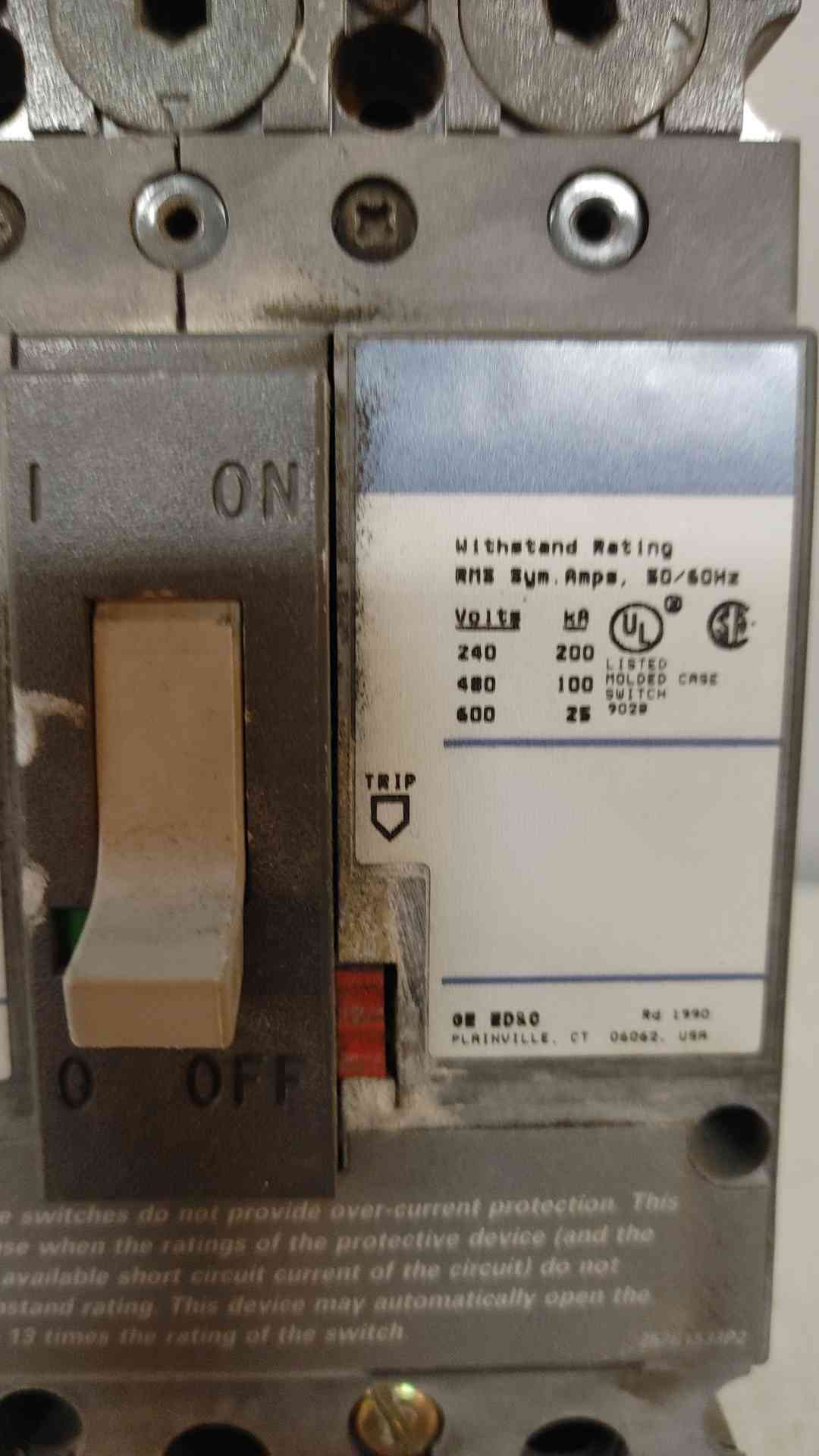 *Pickup Only* General Electric Spectra RMS 150A 3 Pole Circuit Breaker 600VAC SEDA36AND150