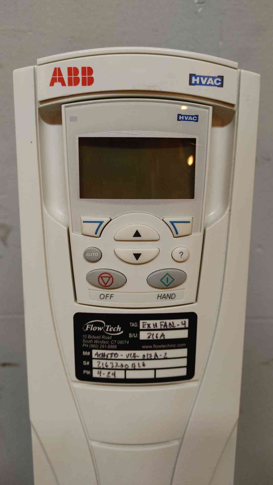 ABB 5HP Enclosed Industrial Control Panel 5HP 100KA 3PH 208-240VAC 17A ACH550-VCR-017A