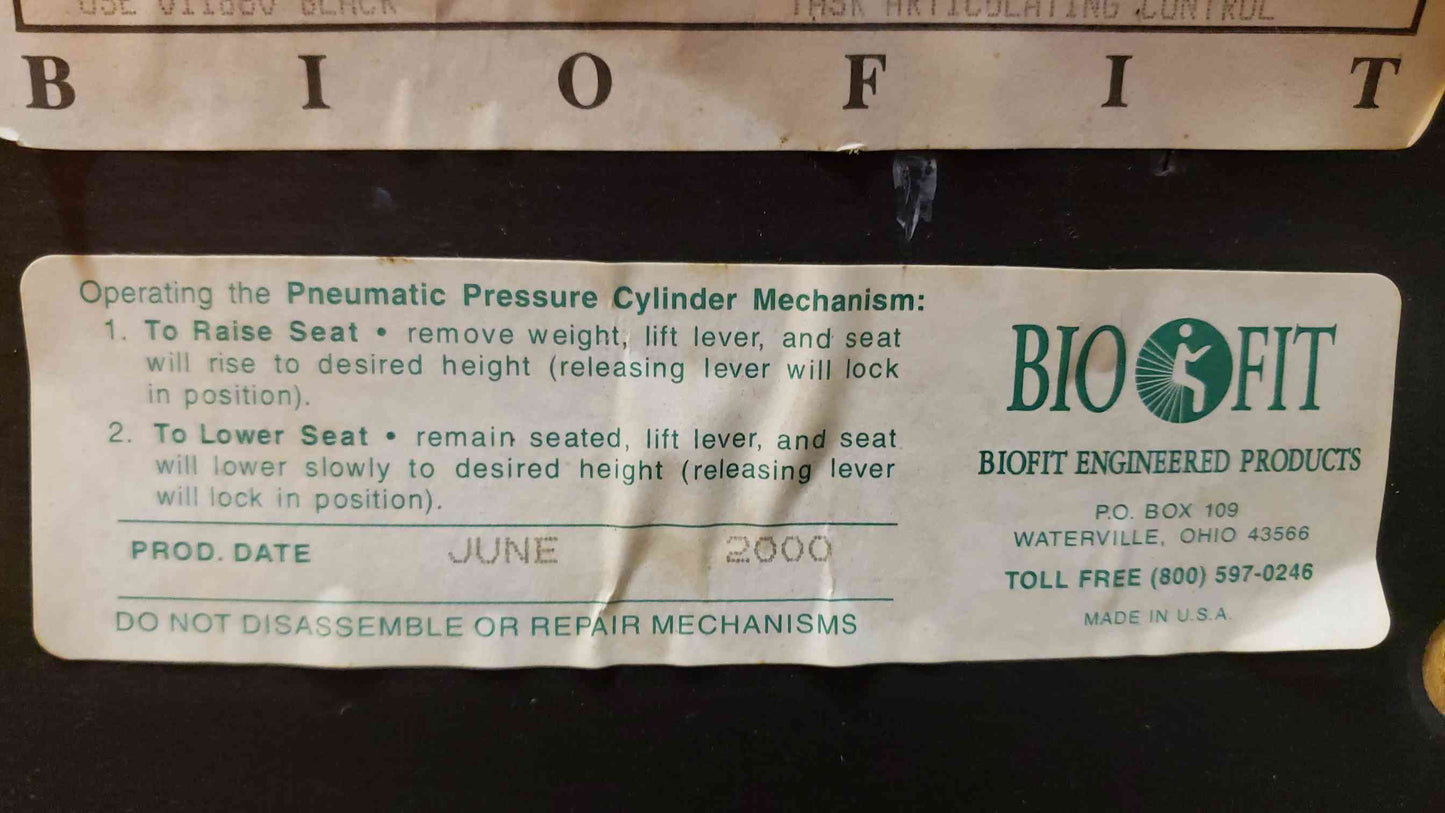 *Pickup Only* BioFit Rolling Office Chair 4C70-G-ASC-R Lab Chair (SKU: 108001)