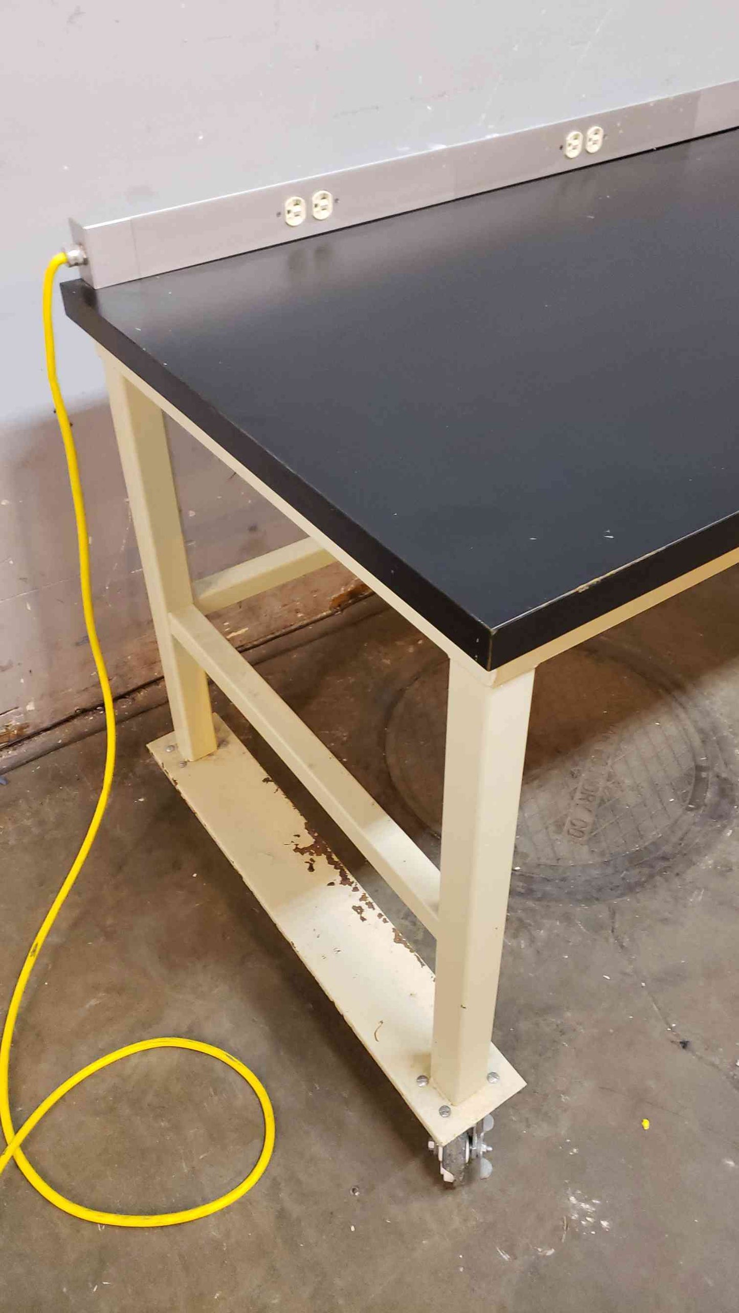 5' Rolling Lab Table W/ PDU Strip Chemical Resistant Epoxy (SKU: 108022)