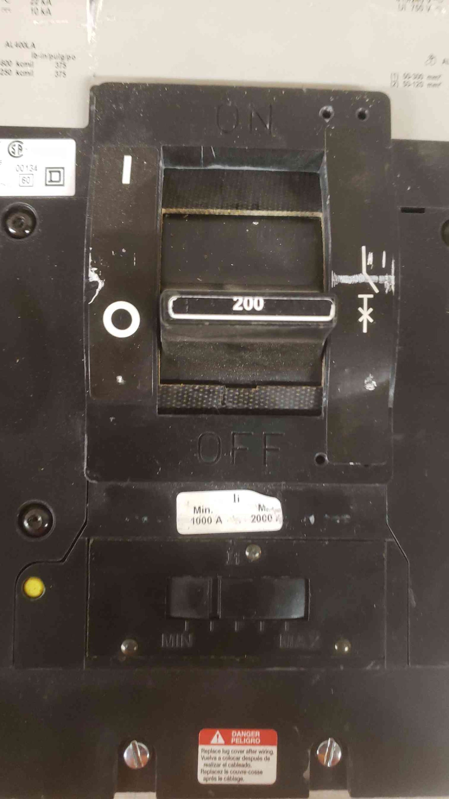 Square D 200A 600V 3 Pole Breaker LAP36200MB (SKU: 108413)