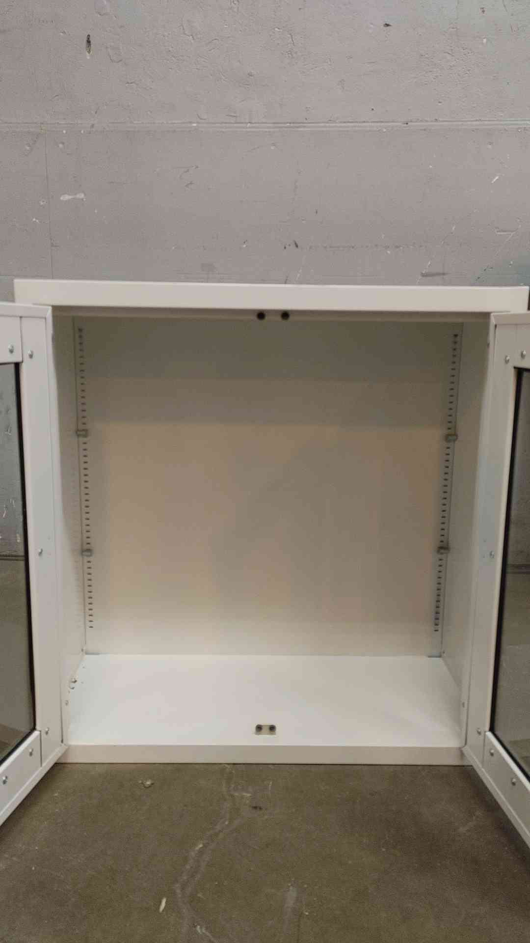 30" Recessed Dual Swinging Glass Door Overhead Casework Cabinet (108753)