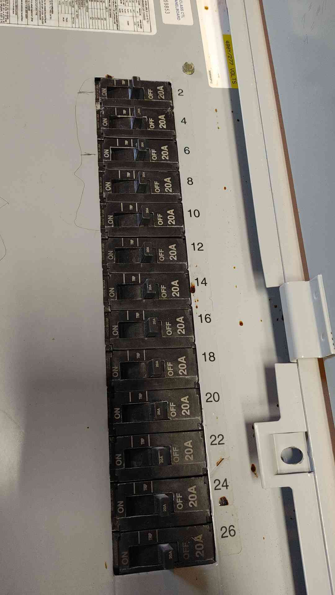 GE A Series 2 Panelboard AEF3422MTX 225 AMP 480/277v Main Lugs (108918)