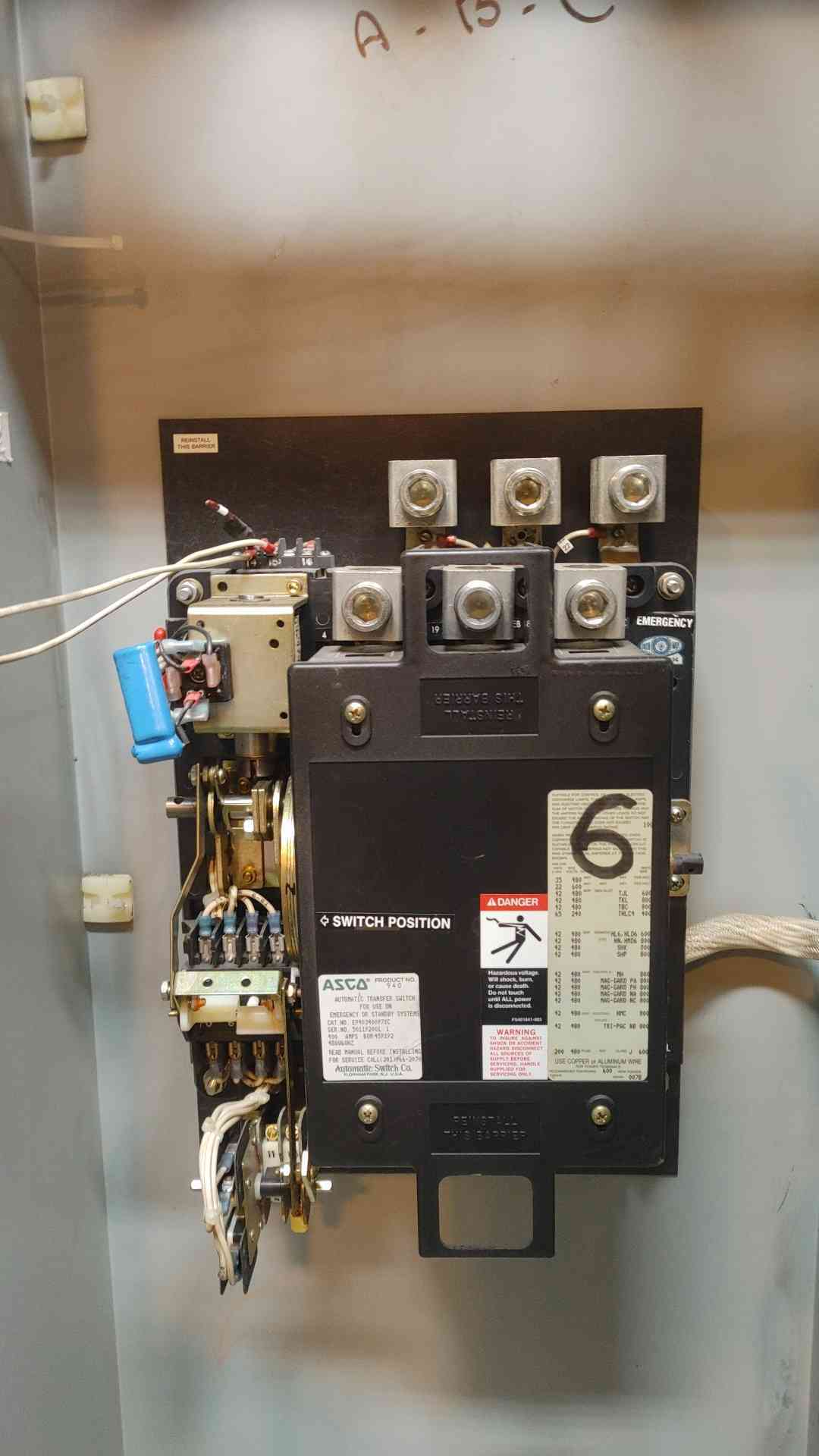ASCO ATS 400A 480V E940340097XC Automatic Transfer Switch (108921)
