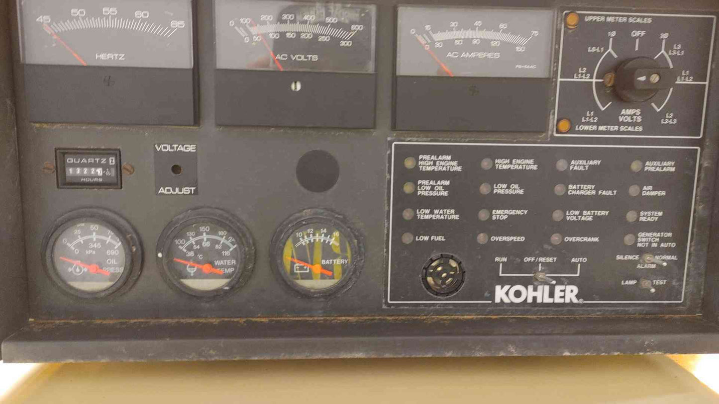 30KW 33KW Kohler Generator 30R0ZJ61 John Deere Diesel 1&3PH 1322Hrs TESTED (109108)