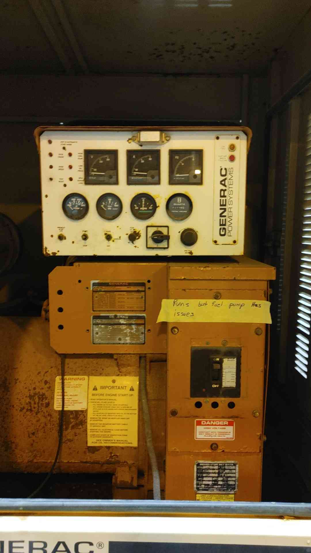 60KW Generac Mitsubishi Diesel Generator 1Ph 468 Hrs Tested/Fuel Pump Issues (109110)