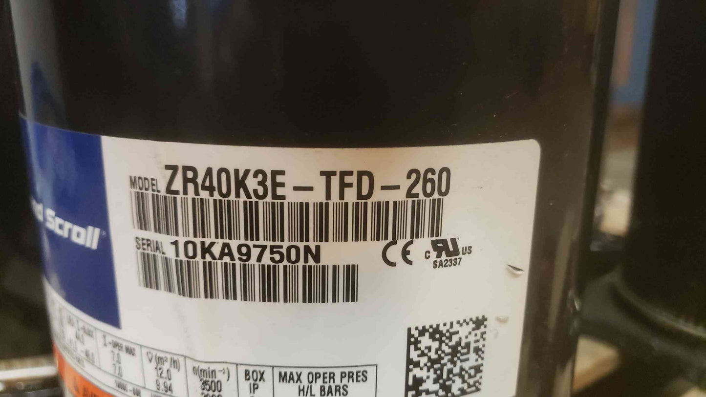 Copeland Scroll 3PH 460 380-420 Air Compressor ZR40K3E-TFD-260 (SKU: 109587)