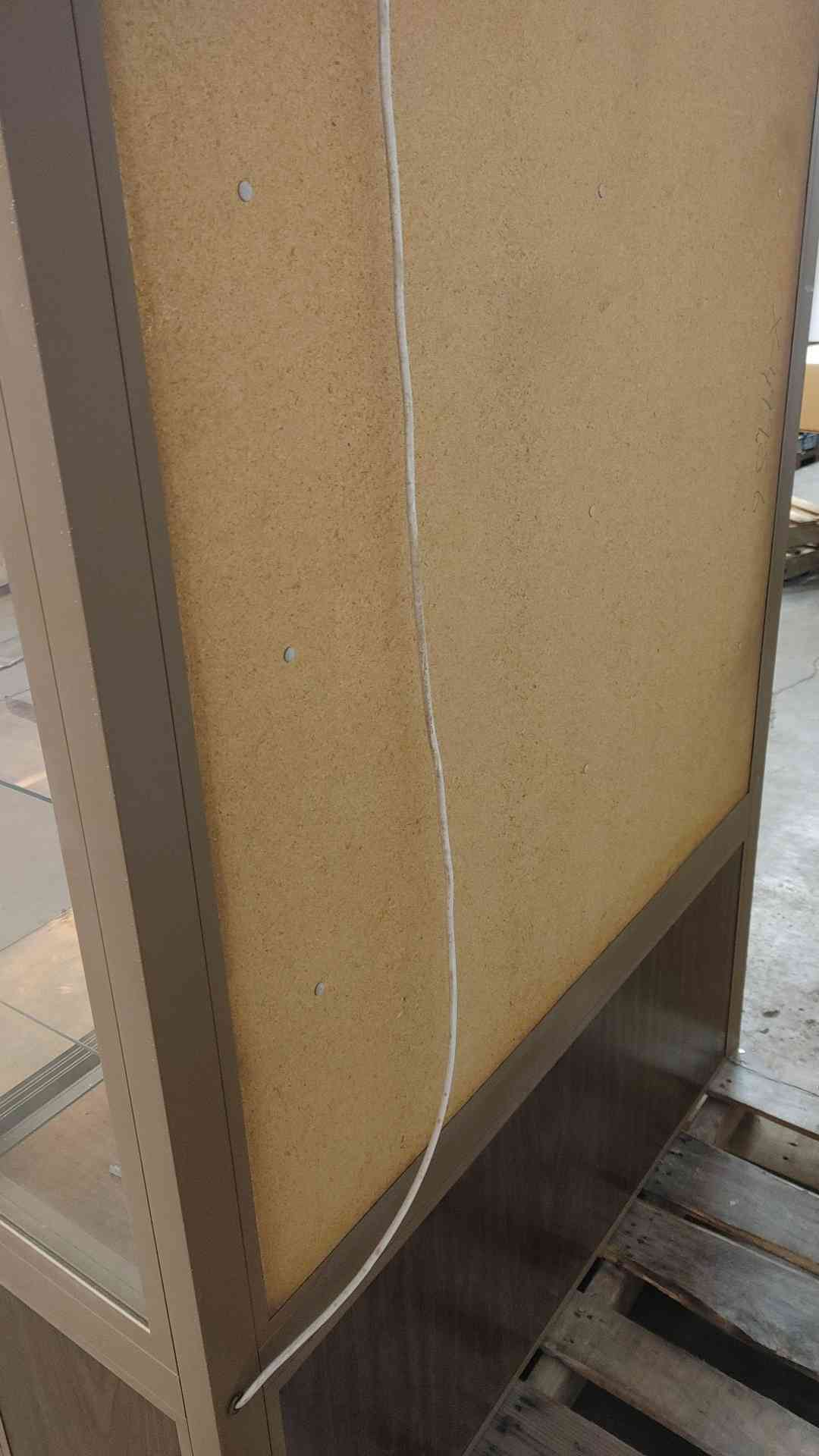 4ft Sliding Glass Display Cabinet w/ Light , Wood Frame (SKU: 109903)