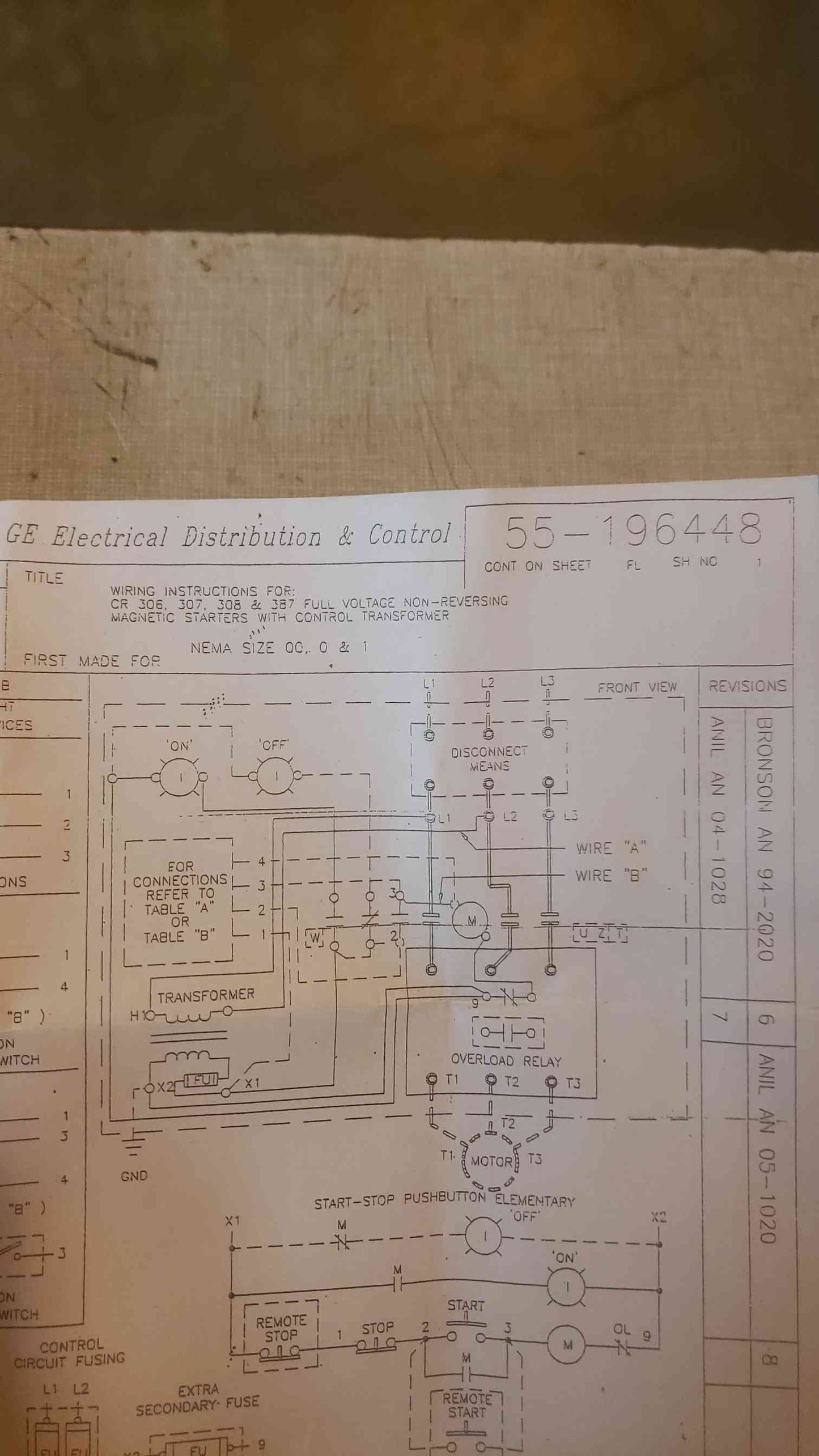 GE 300-Line Full Voltage Non-Reversing Magnetic Starters w/ Control Transformer(SKU: 110295)