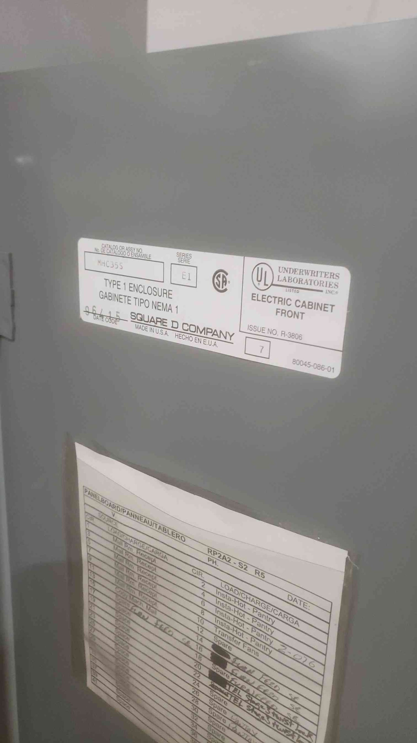 SQUARE D 225A 208Y/120/240V 3PH 4W PANELBOARD NQOD(SKU: 110593)