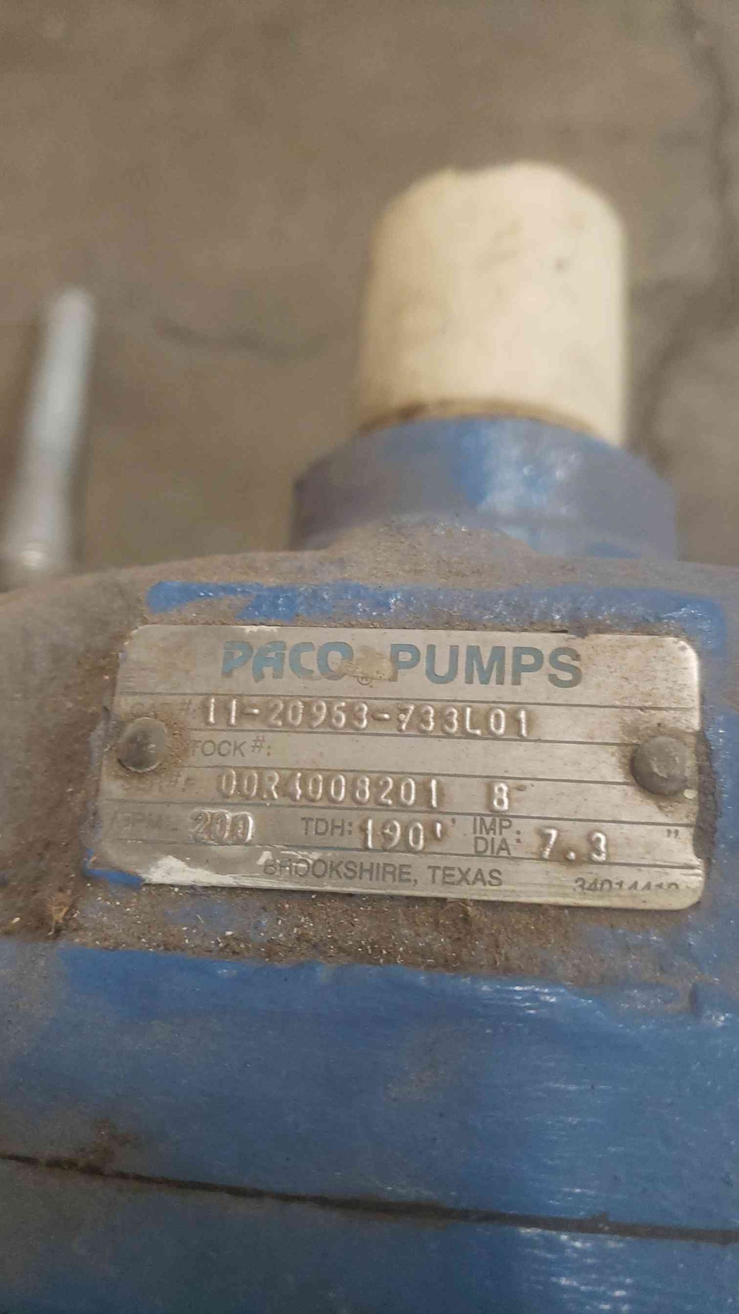 20HP RELIANCE Motor Paco Pump Package 841XL 460V, 22.3A, 3PH Severe Duty AC