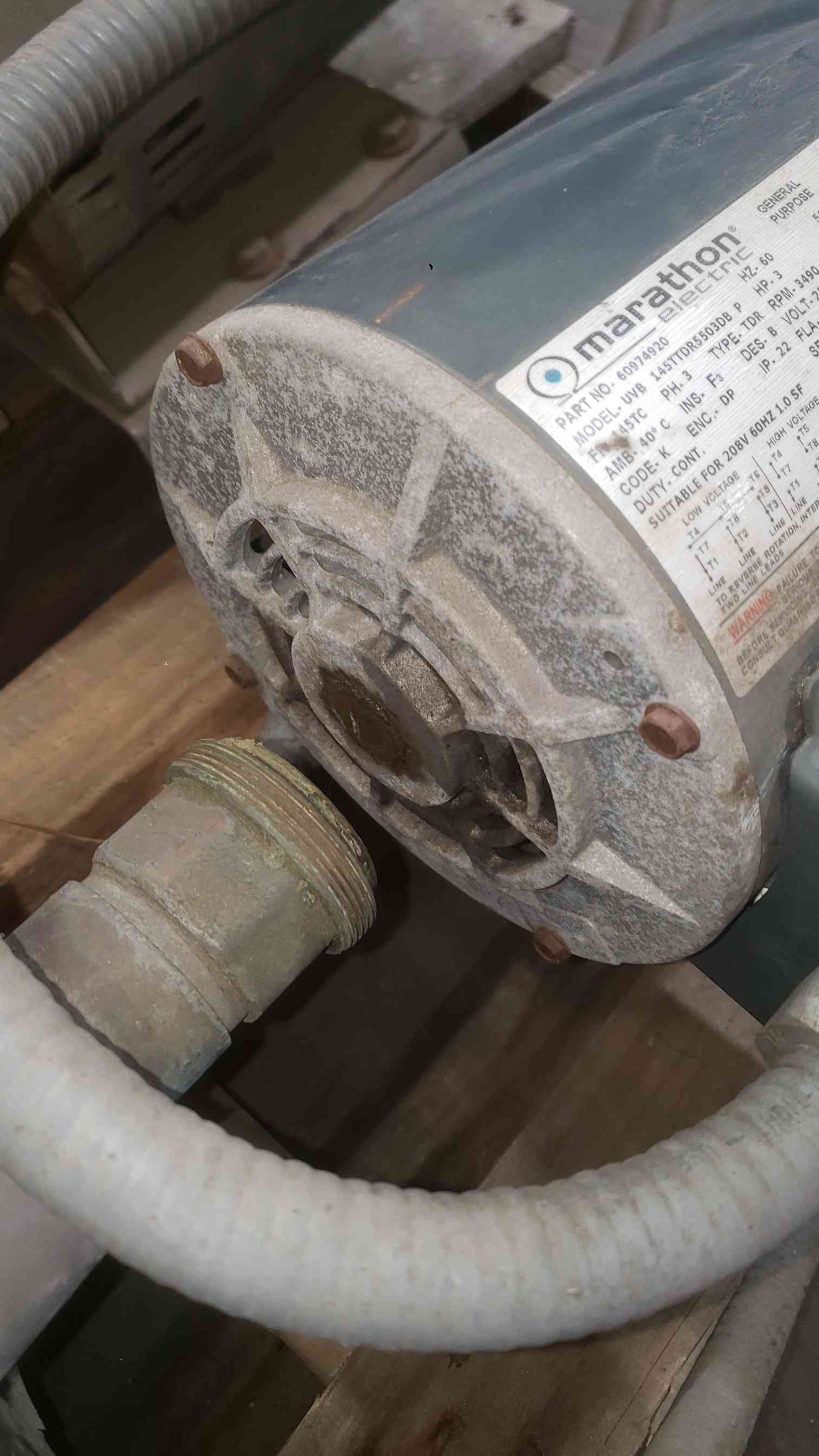 Marathon 3HP 230/460 3PH Motor & Pump UVB 145TTDR5503DB P (SKU: 111917)