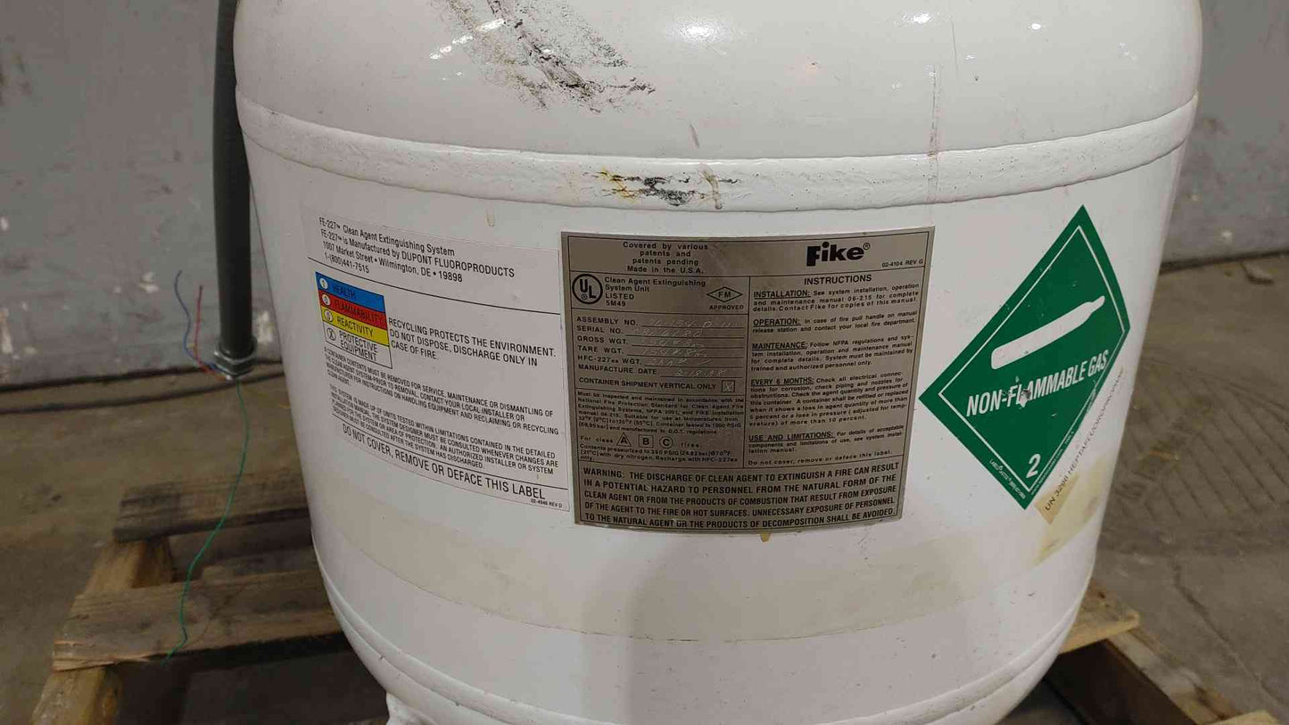 FIKE 200lbs FM-200 Clean Agent Fire Suppression Tank (SKU: 112133)