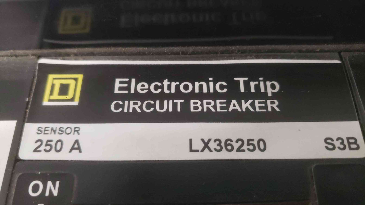 Square D 250A 600VAC Electronic Trip Circuit Breaker LX36250 (SKU: 112533)
