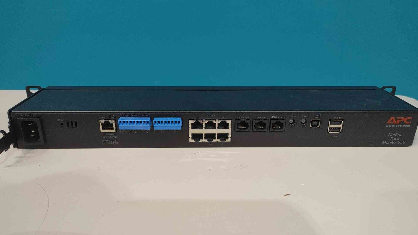 APC NetBotz Rack Monitor 550 NBRK0550 Environmental Monitoring System 1U Rackmount(SKU: 113088)