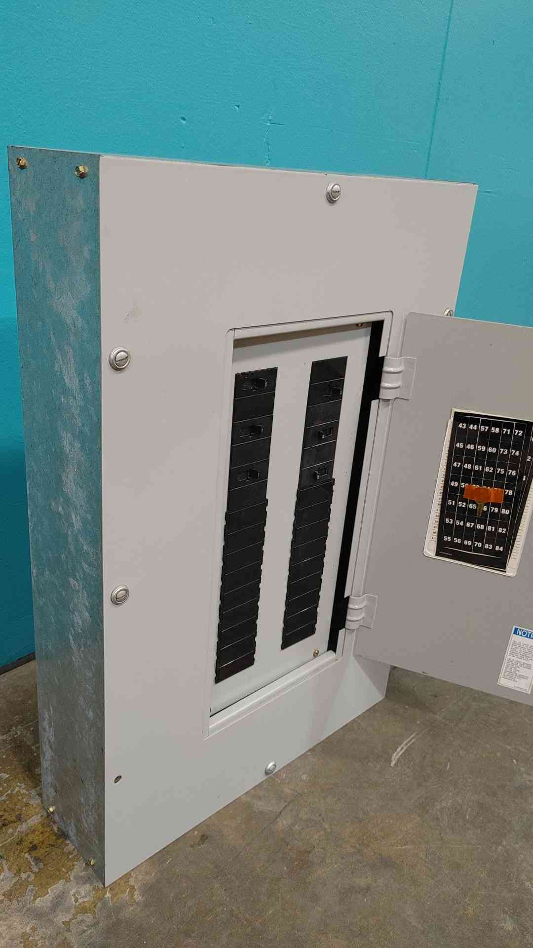 Square D I-Line Distribution Panelboard Loaded with 20A 40A 60A Circuit Breakers
