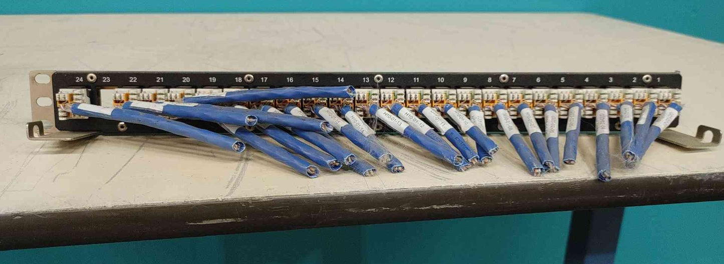 Belden IBDN 10GX 24 Port Cat 6A Patch Panel 1U Rackmount Metallic Stainless Steel