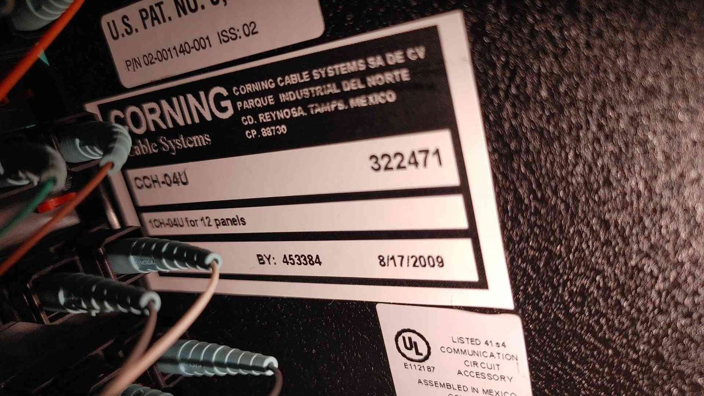 Corning CCH-04U LANscape 4U Fiber Optic Rack Mount Closet Connector Housing