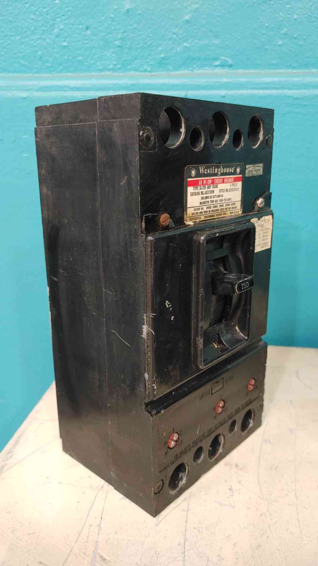 Westinghouse JA3150W 150A 3 Pole Circuit Breaker 600V JA-225 Frame 657D791G16