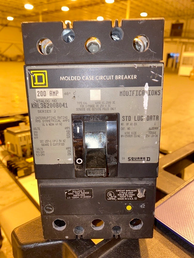200A Square D KAL362008041 3 Pole Circuit Breaker(S6LLST1422)