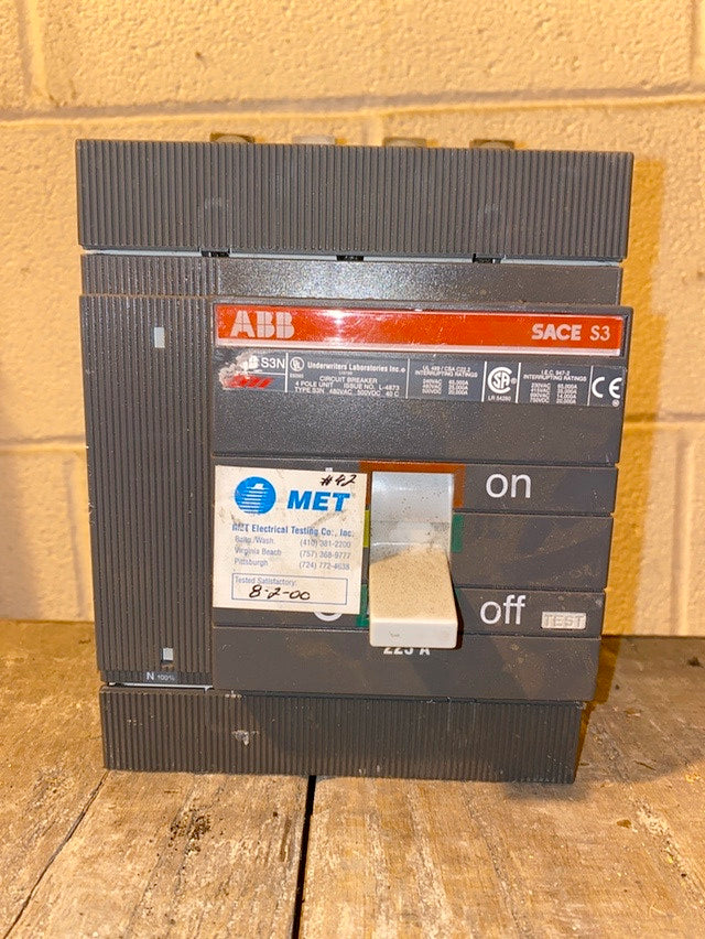 ABB SACE S3 225A Circuit Breaker L4873(S6LLST1305)