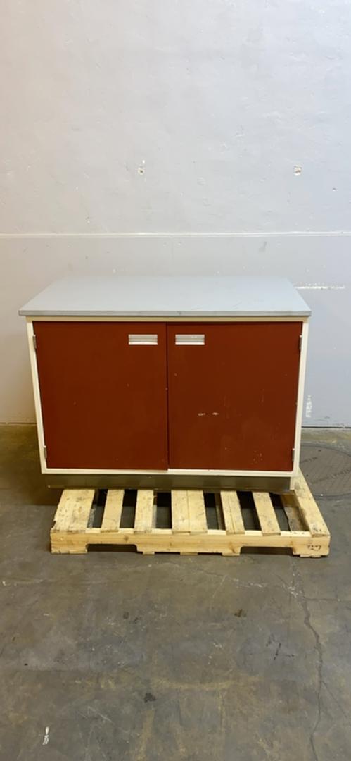 4' Recessed 2 Door Casework w/ Countertop Kewaunee Red(S6LLST5784)