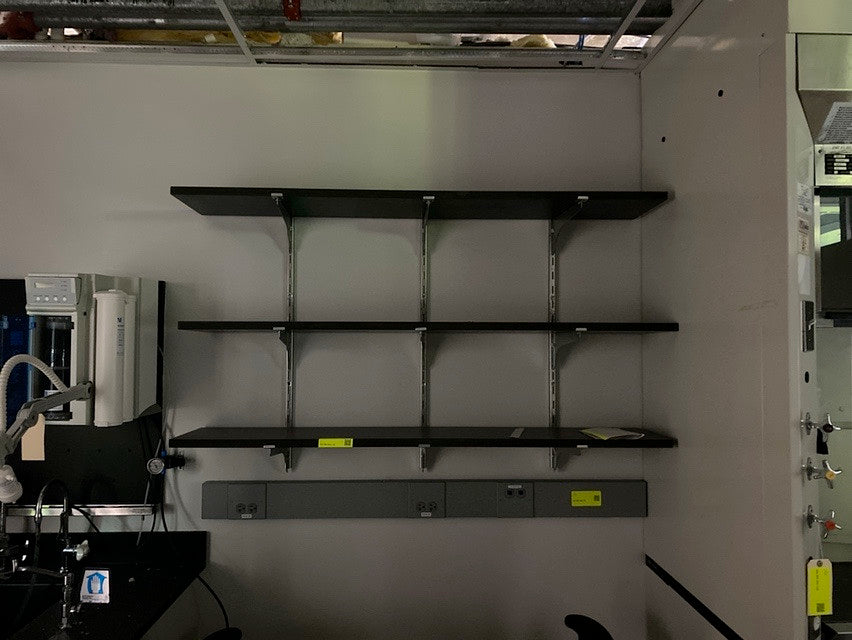 5' Epoxy Open Shelves, Black Top, Brackets & Hooks Separate(S6LLST0555)