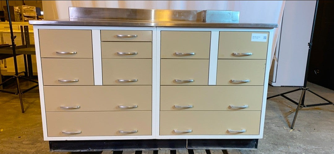 5' Heavy-Duty Metal Laboratory Casework Cabinet with Stainless Steel Top Backsplash