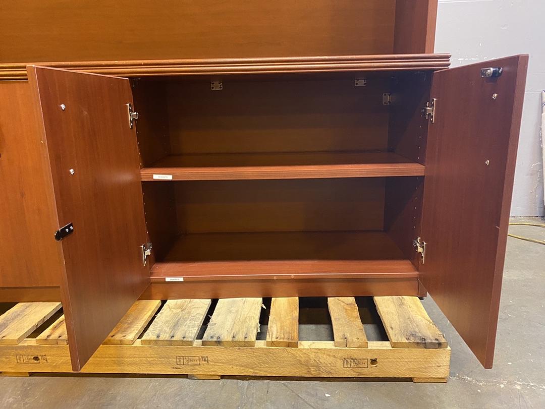 Wooden Desk w/ Overhead Cabinet Credenza 72x20x72(S6LLST5130)