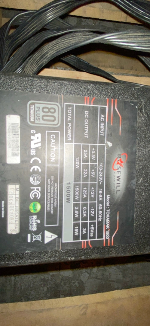 ROSEWILL 1500W Power Supply TOKAMAK1500 80 Plus Titanium(S6LLST3094)