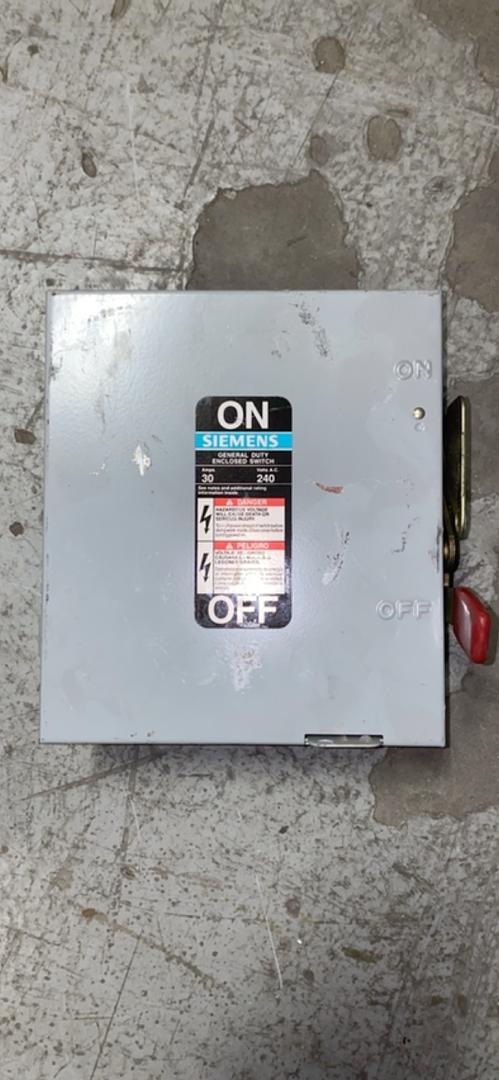 Lot of 3 Siemens 30A General Duty Enclosed Switch(S6LLST4397)
