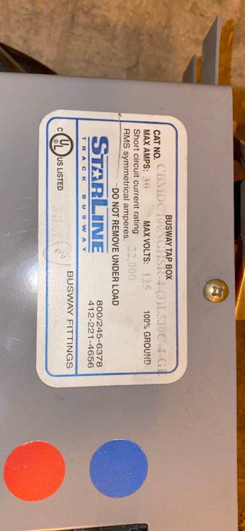 Starline Busway Tap Box 30A 125v CBMDC100NGHSR4(3)L530C4(S6LLST3015)