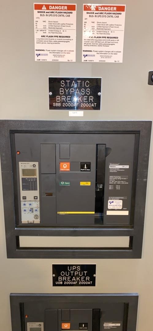 Switchgear LIEBERT UPS SCC w 2 NW20H Masterpact & 2 MG CK1200NA(S6LLST9176)