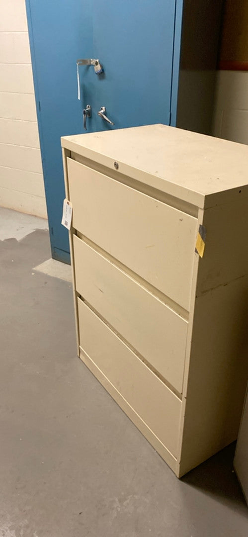 3 Drawer Filing Cabinet 30"x18"x41.5" Beige(S6LLST2585)