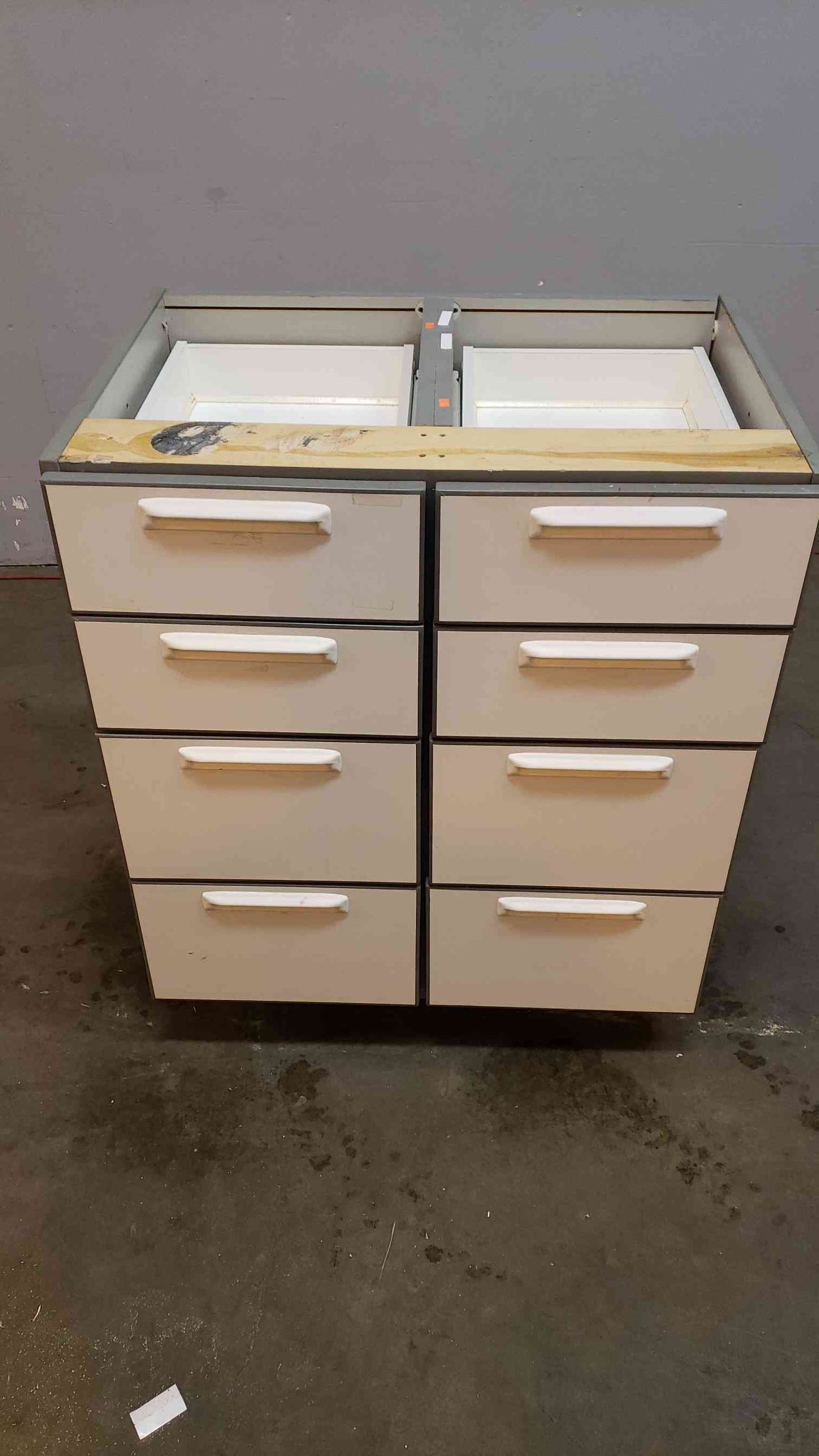 3' Recessed Wooden Casework W/ 8 Drawers(Q16654)