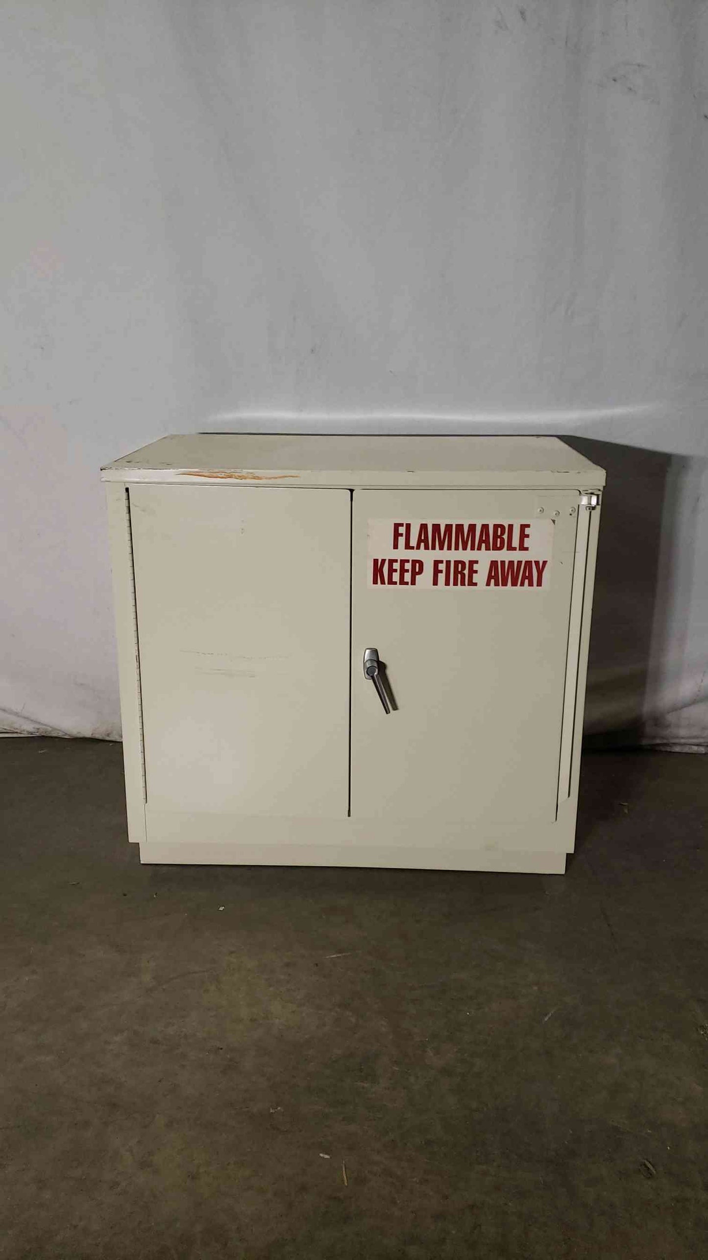 36x22x35 Flammable Tan Cabinet.(100232)