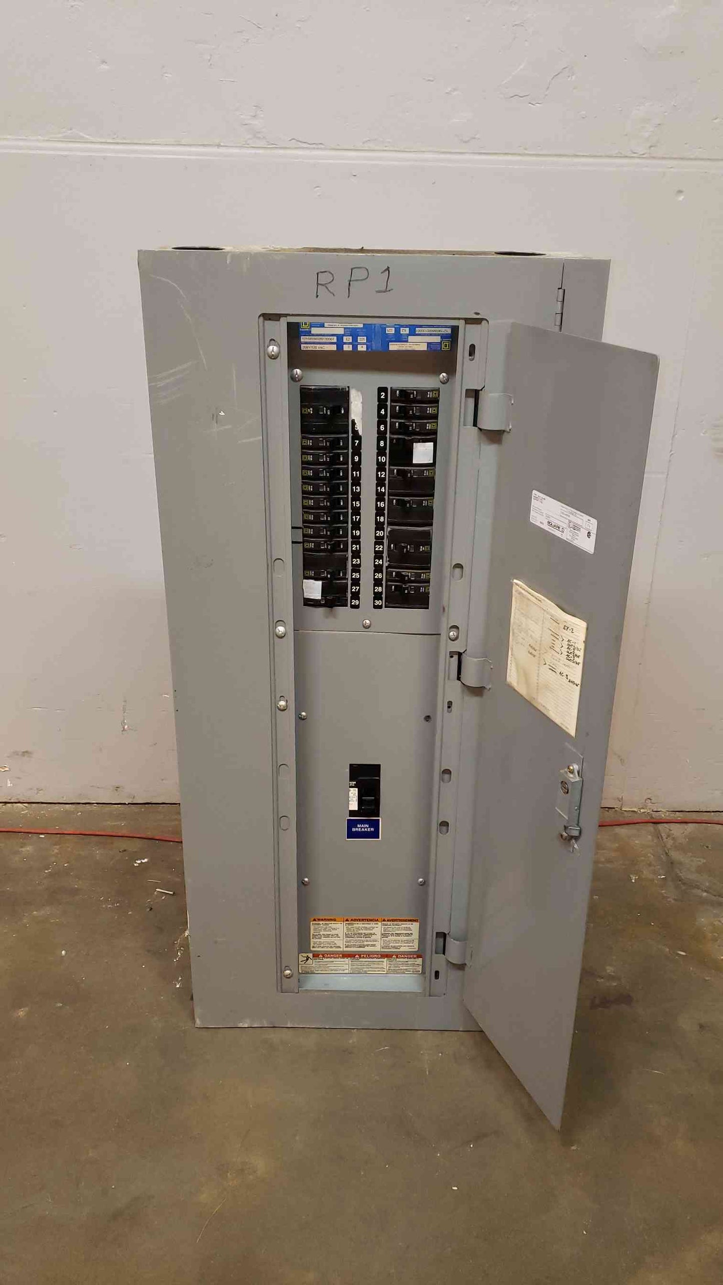 225A NQOD Square D Panel Board MHC44SHR 208V LOADED W/ Main(100308)
