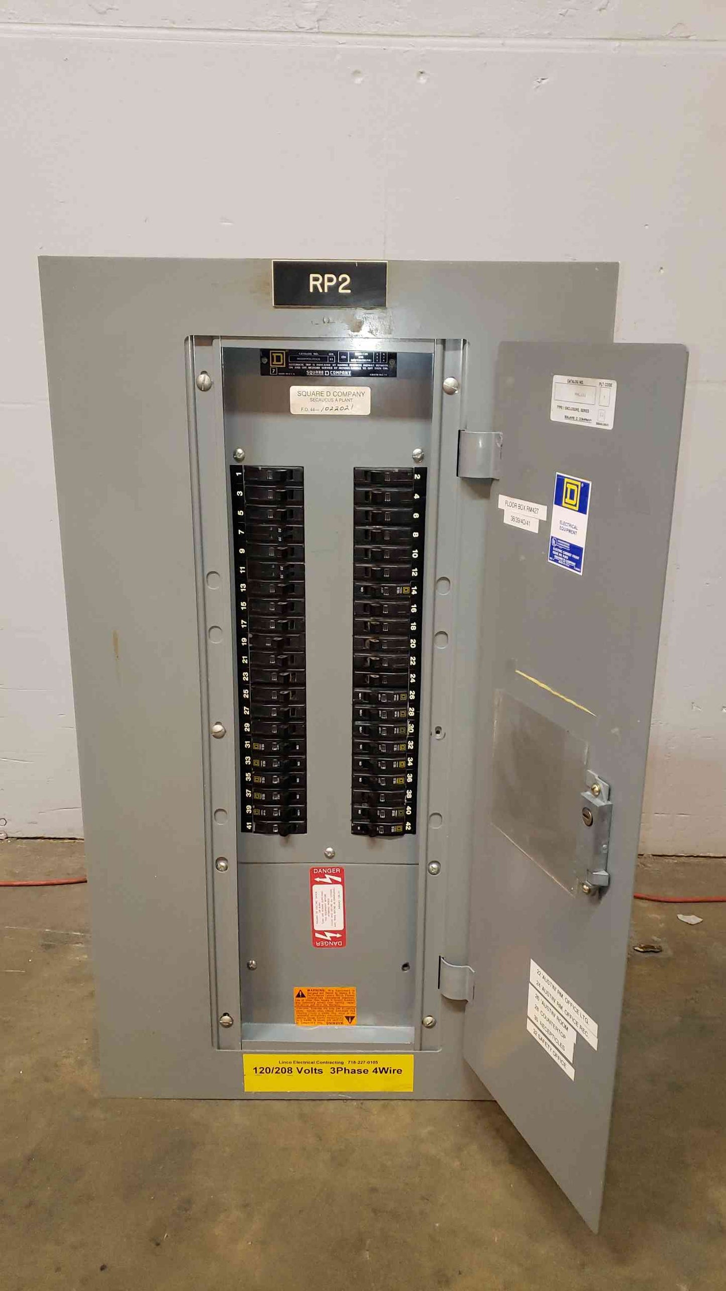 225A NQOD Square D Panel Board 208/120/240V LOADED(100286)