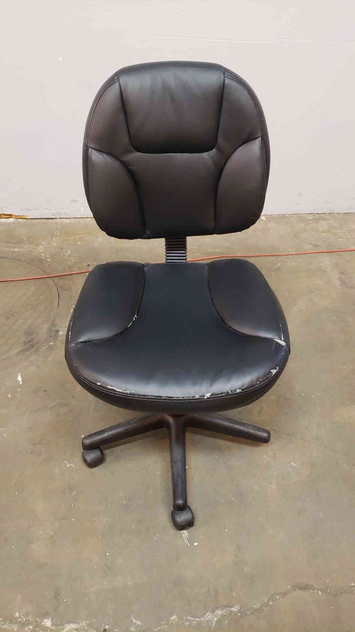 Armless Rolling Leather Chair