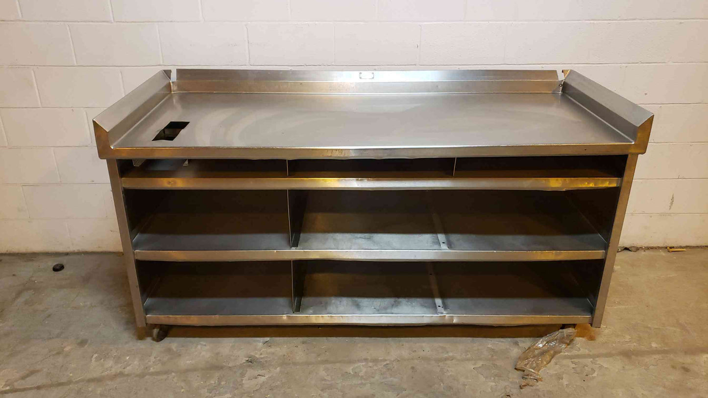 6' Rolling Stainless Cafeteria Prep Table Cart(100524)