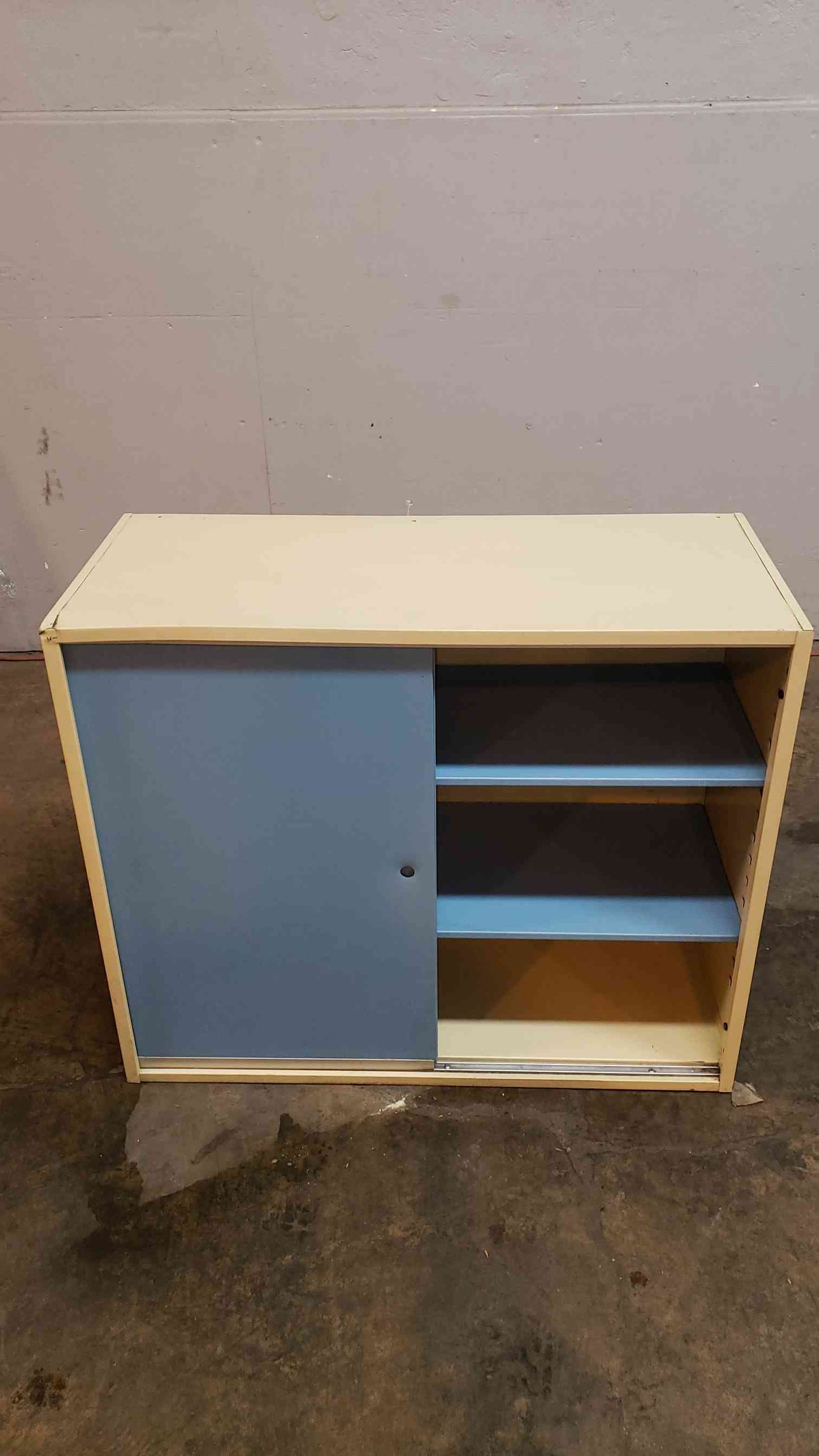 3' Blue and Tan Overhead Lab Casework Cabinet Metal(100996)