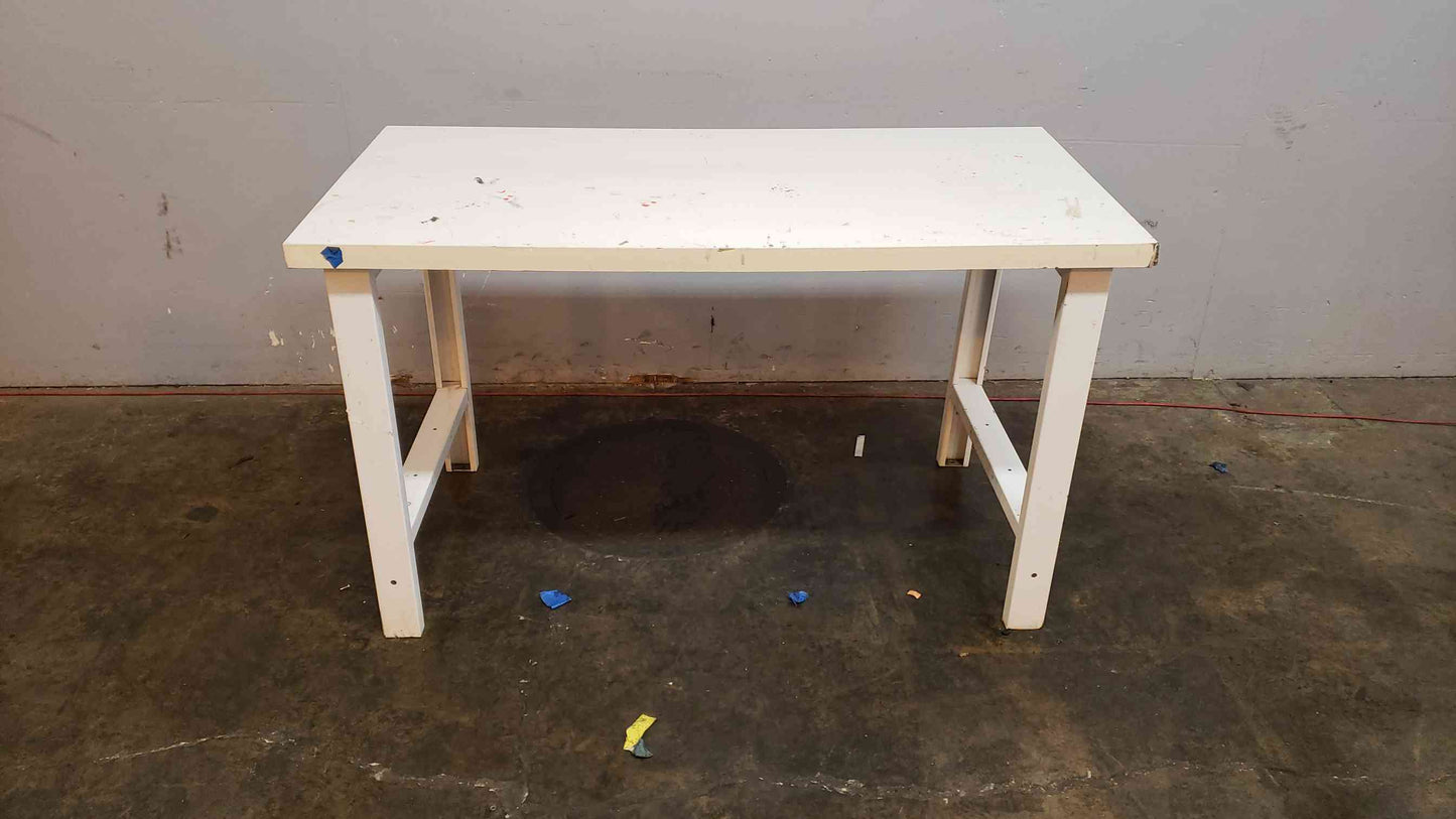 5' White Lab Table Wood Top & Metal Frame(1370AA)